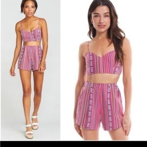 Show Me Your Mumu Simone Piñata Shorts Small Pink High Waist Boho Festival
